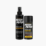 Nishman Hair Building Keratin Fiber & Locking Mist Spray Set (Dark Brown)